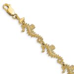 14k Textured 3-D Seahorse 7.5 inch Bracelet