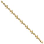14k Textured 3-D Seahorse 7.5 inch Bracelet - Image 2