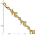 14k Textured 3-D Seahorse 7.5 inch Bracelet - Image 3