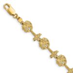 14k Textured Palm Tree 7.25 inch Bracelet