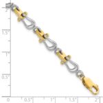 14k Two-tone Polished Anchor Shackle 7.5 inch Bracelet - Image 3