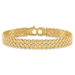 14K Brushed and Polished 8.5mm Basket Weave Pattern 7.5 inch Bracelet - Image 3