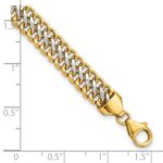 14K and White Rhodium Polished 7.4mm Fancy Link 8 inch Bracelet - Image 4