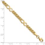 14K Polished Infinity Symbol and Fancy Link 5-Station 7.5 inch Bracelet - Image 4