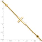 14k Mirror Beads and Cross 7.5 inch Bracelet - Image 5