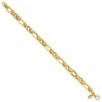 14K Polished and Textured 7.8mm Fancy Link 7.5 inch Bracelet - Image 2