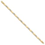 14K Two-tone Polished 4.8mm Fancy Link 7.5 inch Bracelet - Image 2