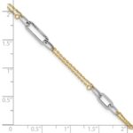 14K Two-tone Polished and Diamond-cut 3-Station 6.5 inch Bracelet Plus 0.75 inch Extender - Image 5