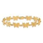 14k Satin and Polished Butterfly 7 inch Bracelet - Image 3