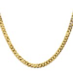 14K 4.75mm Flat Beveled Curb with Lobster Clasp Chain - Image 2