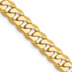 14K 6.25mm Flat Beveled Curb with Lobster Clasp Chain