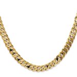 14K 7.25mm Flat Beveled Curb with Lobster Clasp Chain - Image 2