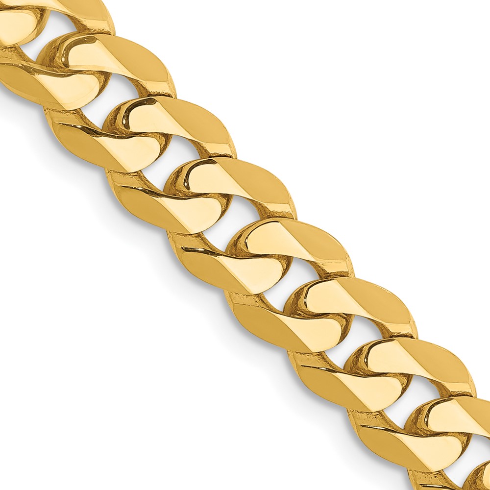 FBU180.jpg 14K 7.25mm Flat Beveled Curb with Lobster Clasp Chain - Image 1