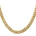 14K 8mm Flat Beveled Curb with Lobster Clasp Chain - Image 2