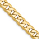 14K 8.5mm Flat Beveled Curb with Lobster Clasp Chain