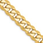 14K 9.5mm Flat Beveled Curb with Lobster Clasp Chain