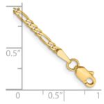 14K 2.25mm Flat Figaro with Lobster Clasp Anklet - Image 2