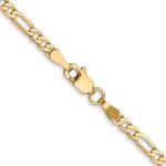 14K 2.75mm Flat Figaro with Lobster Clasp Chain - Image 3