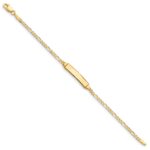 14k Polished Solid Chain/Solid Plate Figaro Link 19x4mm Plate 5.5 inch Baby/Child ID Bracelet - Image 2