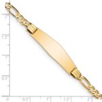 14k Polished Solid Chain/Solid Plate Figaro Link Soft Diamond Shape 33x9mm Plate 7 inch ID Bracelet - Image 3