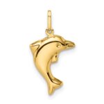 14k Polished 3-D Dolphin Pendant - Image 3