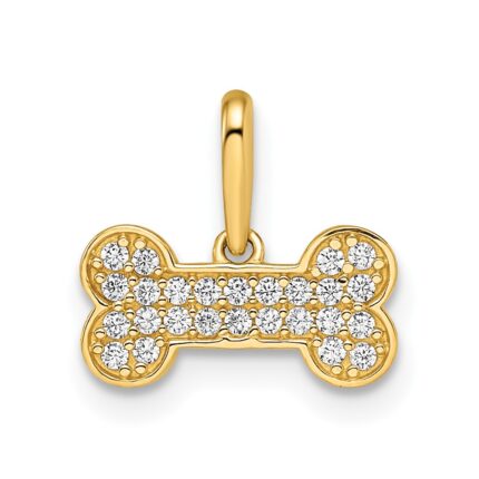 14k Madi K CZ Dog Bone Pendant