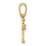 14k Madi K Polished and Beaded CZ Open Cross Childrens Charm / Pendant - Image 2