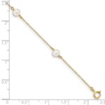 14k Madi K 5-6mm White Near-Round Freshwater Cultured Pearl 3-Station 6 inch Bracelet - Image 3