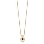 14k Madi K 3mm Amethyst Heart Birthstone Necklace - Image 2