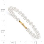14k Madi K 4.5mm-5.5mm White Imitation Shell Pearl 5.25 inch Bracelet - Image 2