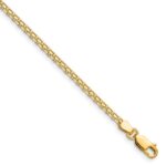 14k 2.2mm Lightweight Flat Bismark Chain Anklet