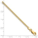14k 2.2mm Lightweight Flat Bismark Chain Anklet - Image 2