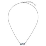 Sterling Silver Rhodium-Plated Polished Blue Crystal Eternity 16.5 inch with a 2 inch extention Necklace - Image 4