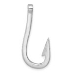 Sterling Silver Rhodium-Plated Polished Crystal Hook Pendant - Image 3