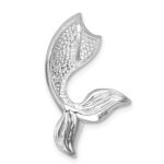 Sterling Silver Rhodium-Plated Polished Crystal Mermaid Tail Chain Slide - Image 3