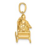 14k Polished 3-D Waving Santa In Sleigh Charm - Image 2