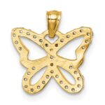 14k Polished CZ Cut Out Wing Butterfly Pendant - Image 3