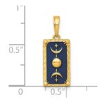 14k Polished Blue Enamel Moon Cycle Charm - Image 4