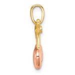 14k with White Rhodium and Rose-plating Polished Heart Cherries Charm - Image 2