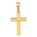 14K Polished Hollow Latin Cross Pendant