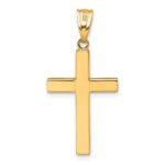 14K Polished Hollow Latin Cross Pendant - Image 3