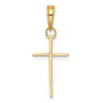 14K 3-D and Polished Stick Cross Charm - Image 3