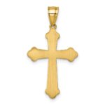 14k Polished Diamond-cut Textured Fancy Budded Cross Pendant - Image 3