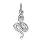 14k White Gold Solid Polished Snake Charm - Image 3