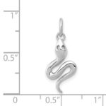 14k White Gold Solid Polished Snake Charm - Image 4