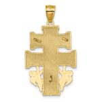 14k Polished and Textured Cara Vaca Crucifix Pendant - Image 3