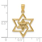 14k Polished and Diamond-cut Star Of David Religious Pendant - Image 4