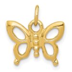 14k Solid Polished Butterfly Charm