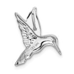 14k White Gold Polished Open-Backed Hummingbird Chain Slide - Image 3