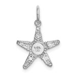 14K White Gold Polished 3-D Starfish Pendant - Image 3